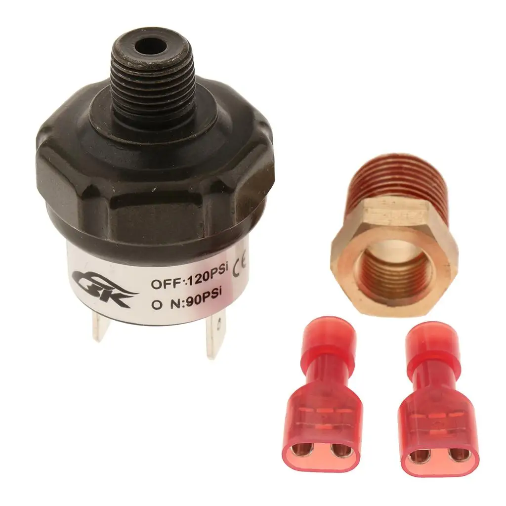 1/4 inch 1/8 inch NPT 90-120 PSI Air Pressure Switch Tank Mount for 12 Compressor Train Air Horn