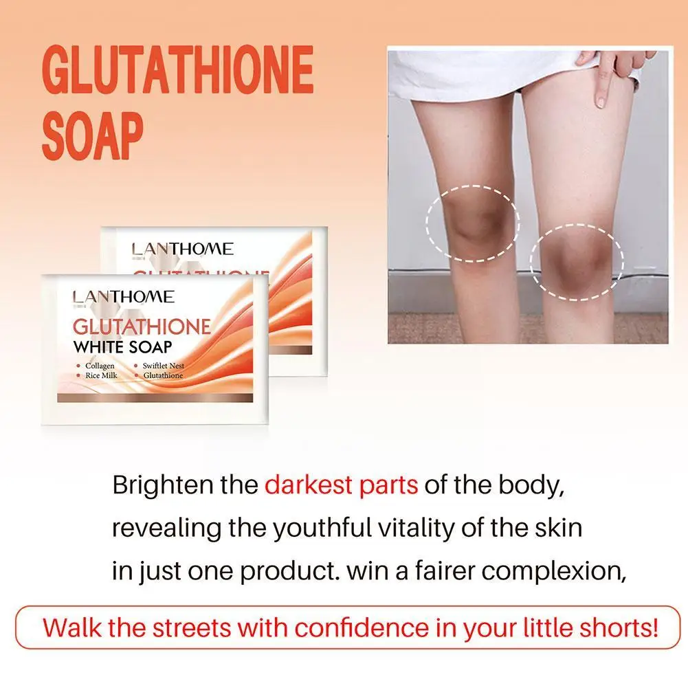 Lanthome Original Glutathione Whitening Soap For Face Skin Brightening Body Moisturizers Reduce Wrinkle Freckle Firming