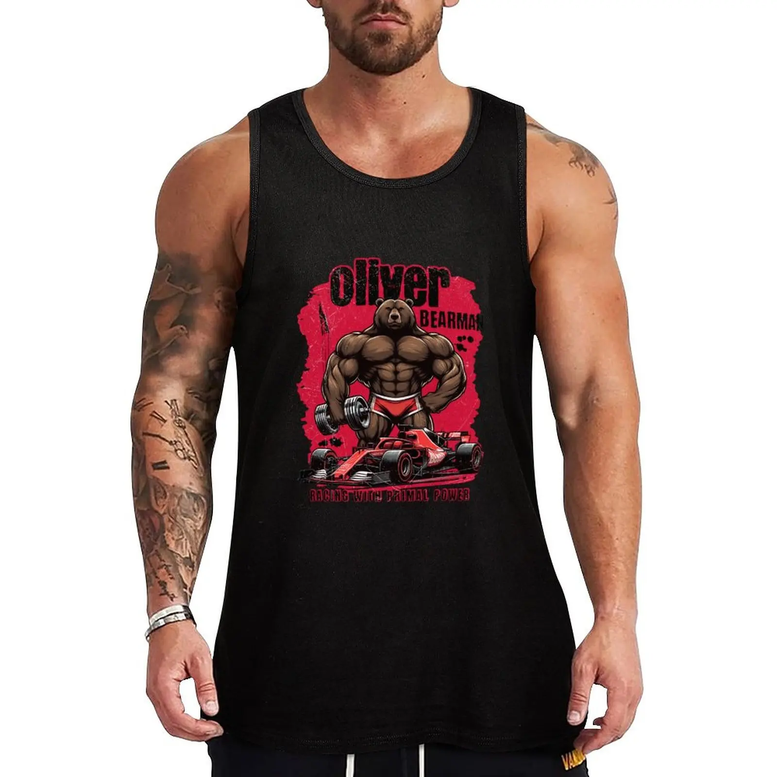 

Oliver Ollie Bearman - Racing with Primal Power Tank Top Hip Hop Tank Top Streetwear Casual Sleeveless Tee
