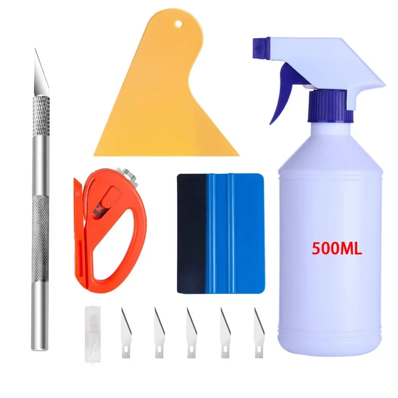 

5Pcs Car Window Tint Install Tools Kit Vehicle Glass Protective Vinyl Film Tool Auto Window Film Scrapers Squeegee Spray Bottle