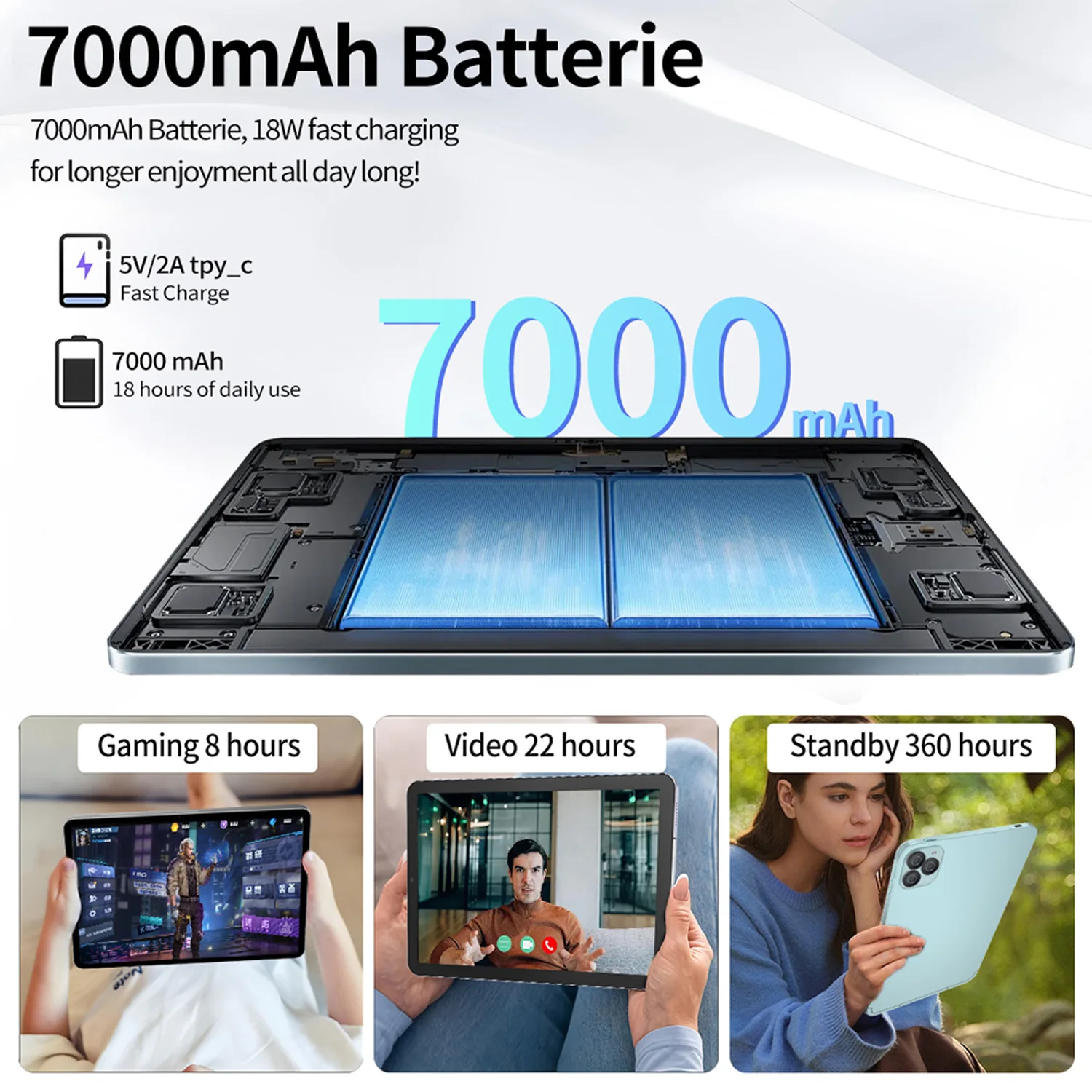 2025 حار جديد 11 بوصة عالية عرض أقراص ثماني النواة 12 جيجابايت + 128 جيجابايت روم أندرويد 14 جوجل بلاي 4G LTE 5G مكالمة هاتفية اللوحي 7000 مللي أمبير #4