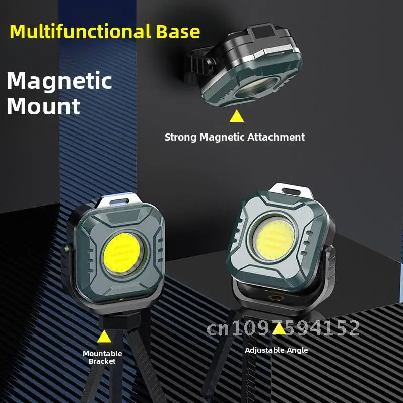 강력한 자기 베이스 색온도 조절 가능한 COB 키체인 디자인 500 루멘 긴 내구성 LED를 갖춘 미니 야외 캠핑 램프