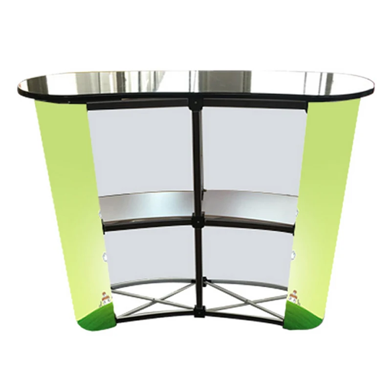 

2*2 Portable Pop Up Trade Show Display Exhibition Counter Promotion Podium Table Stand Booth with Wall Carry Bags