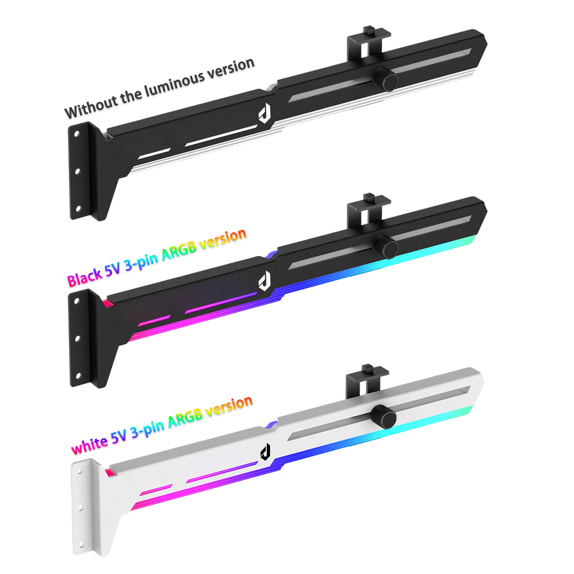 

Adjustable Graphics Card Support Bracket ARGB LED GPU Brace for Desktop PC Case - Non-illuminated/ARGB version
