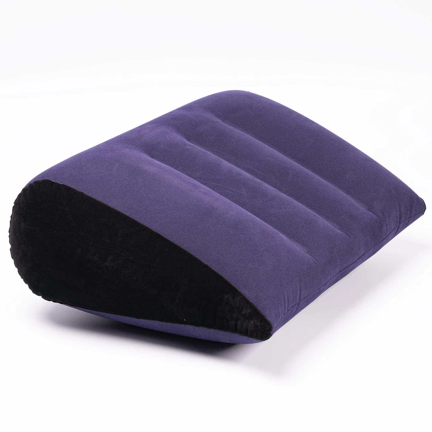 1 وسادة مثلثة قابلة للنفخ باللون الأزرق الداكن، مناسبة للتخييم والاستخدام المنزلي