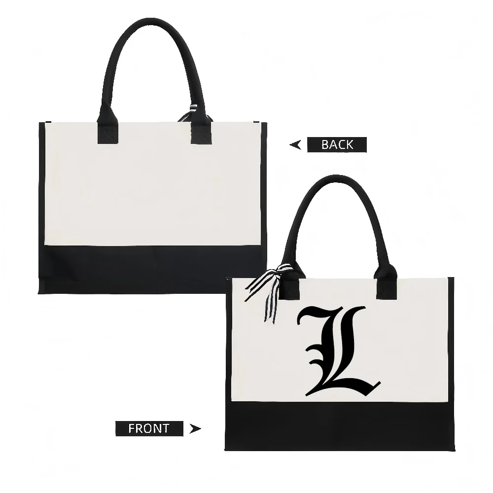 L 2026 جديد وصول موضة عملية واسعة قابلة لإعادة الاستخدام حمل حقيبة نمط طباعة 2 لهجة الثقيلة حقيبة كتف كبيرة طوال اليوم E #2