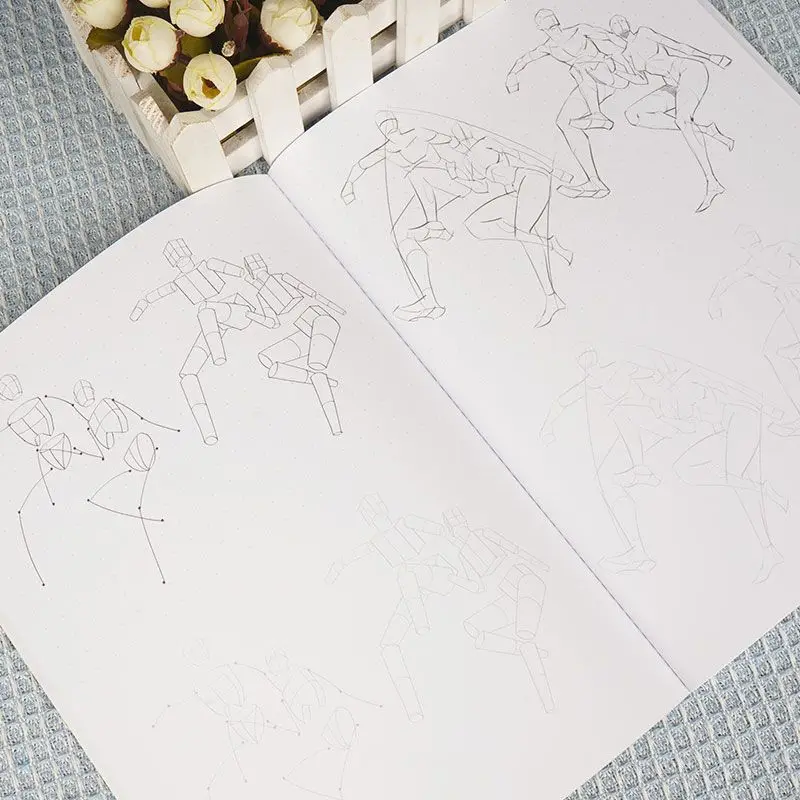 Game animation human body structure dynamic concise two-person version sketch basic introduction