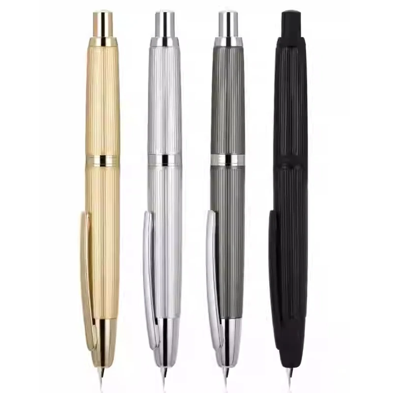 New JINHAO 10 Press Fountain Pen Retractable EF/F Nib Metal Matte Black With Clip Writing Ink Pen Converter For Students Gifts