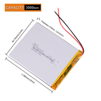 407080 3.7v 3000mAh 357080 367080 Lithium Polymer Lipo Battery For Mp3 7 inch 8 inch Tablet PC E-book