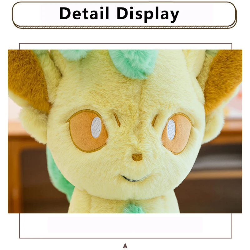 45/80cm Duży Pluszak Leafeon Pokemon Zabawka Lalka Kreskówkowa Ozdoba Wypchana Pluszowa Maskotka Kawaii Eevee Poduszka Prezent Pokemon dla Dzieci