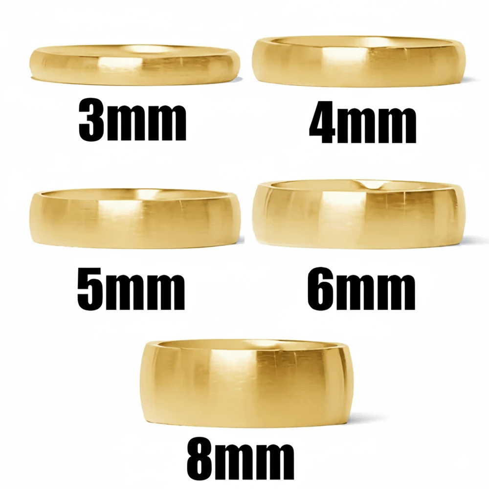 316L Stainless Steel Ring for Men Gold Color Brushed Band Wedding Biker Stackable Jewelry for Women Men Accessories Gifts