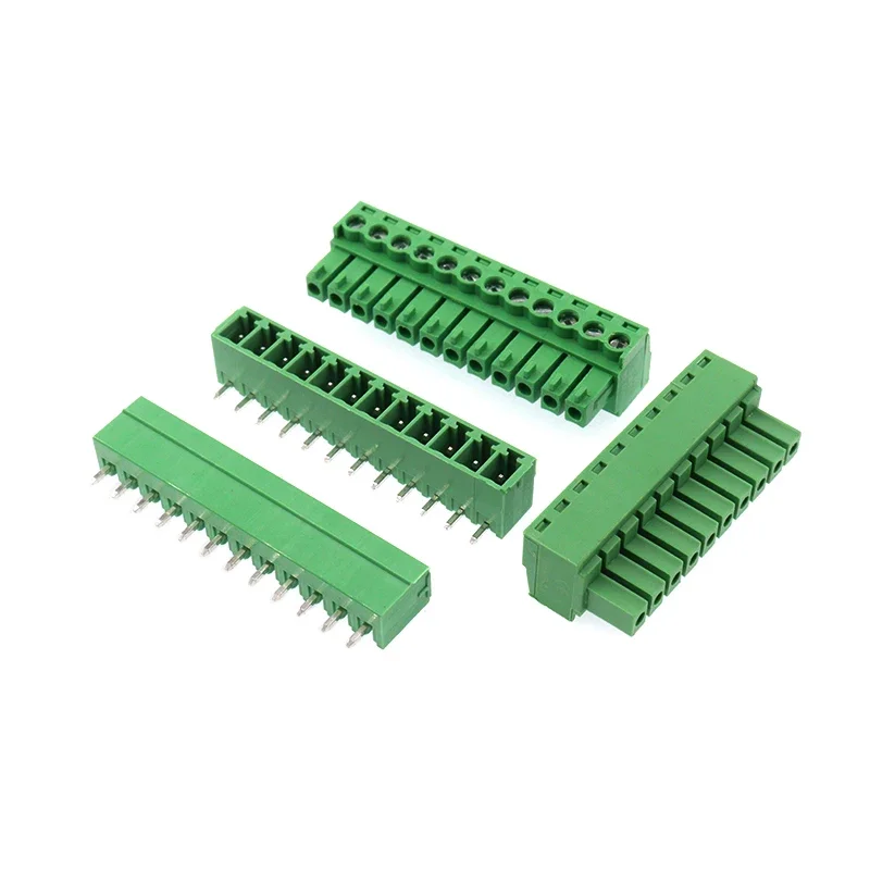 100set/lot KF2EDG3.81MM Plug-in PCB Terminal Straight Pin Bending pin + Socket 2/3/4/5/6/7/8/10/12 P Tin Plated Copper Pin