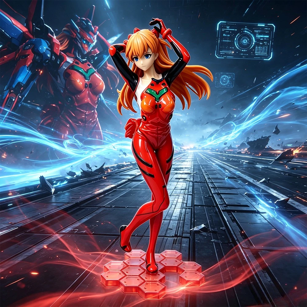 8,66 Zoll/22 cm Anime New Century Evangelion Figur Asuka Langley Soryu Actionfiguren PVC-Statue Modell Sammlerstücke Spielzeug Geschenke