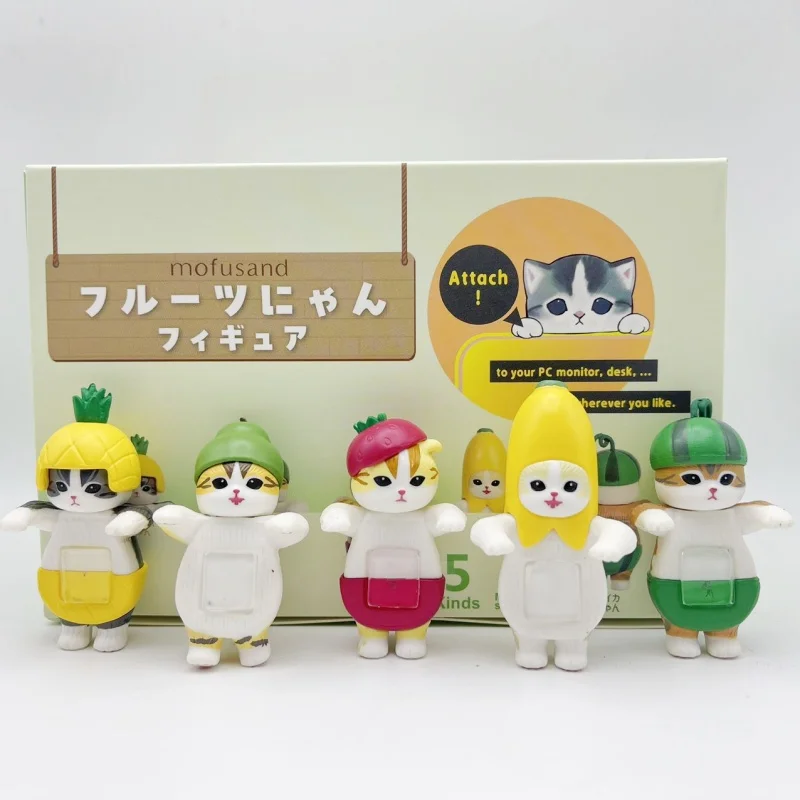 

New Mofusand Fruit Cross Dressing Shark Cat Blind Box Trendy Play Anime Figure Ornament Cute Doll Model Decor Toy Birthday Gift