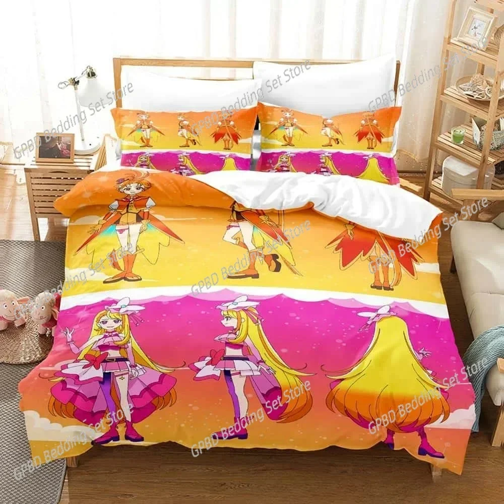 

3D Kawaii Anime Hirogaru Sky! Pretty Cure Comfortable Duvet Quilt Cover Pillowcase Bedding Set Bedroom Decoration Home Textile
