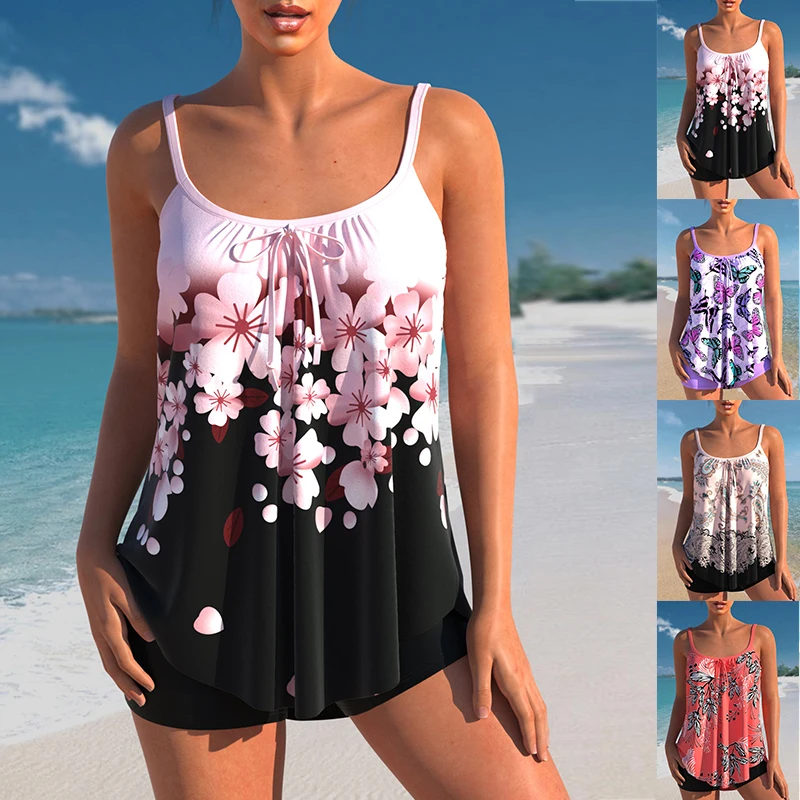 

2023 Summer Regular Tankini New Design Printed Women's Swimwear Two Piece Swimwear Bikini Set Beach Wear Swimwear Swimwear Set