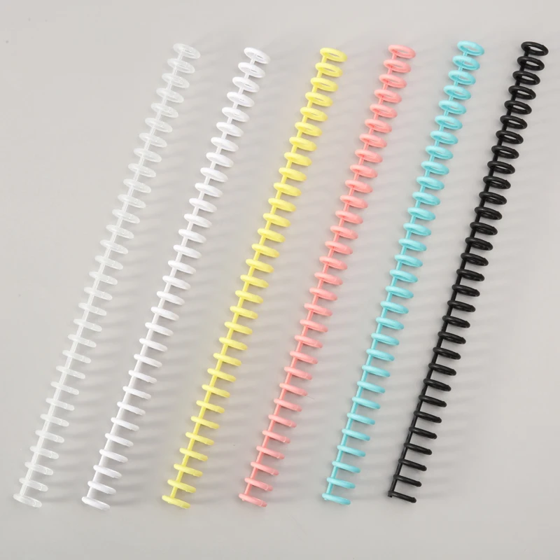 10Pcs A4/B5 Soft Plastic Loop Wire Binding Rings for Loose-Leaf Notebooks Spiral Coil Binding Strips Fastener Rings