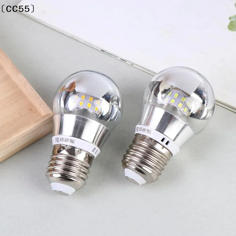 LED Mirror Bulb Half Silver Filament Led 5W E27/E14 Base 360 Degree Angle Warm White Neutral Light Ball Lamp Decoration〔CC55〕 - view 3
