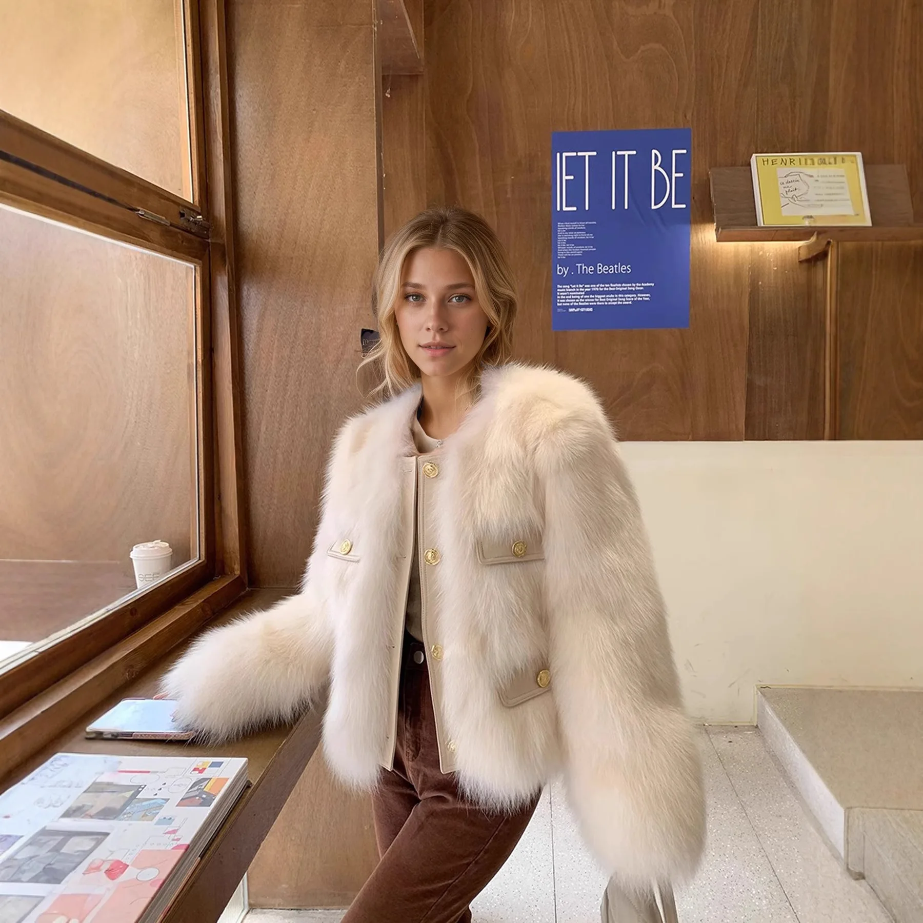 

Zekye Women's Fur Coat Celebrity Imitation Fox Fur Coat Small Fragrant Wind Hair Coat Women Zara Winter 2025 New Outerwear