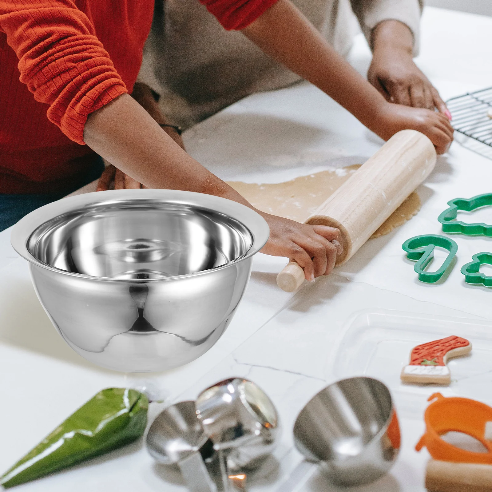 

Thickened Oil Drum Baking Mixing Bowl Kitchen Bowls Dough Stainless Steel 304 Retro Soup Lard Storage Salad Food