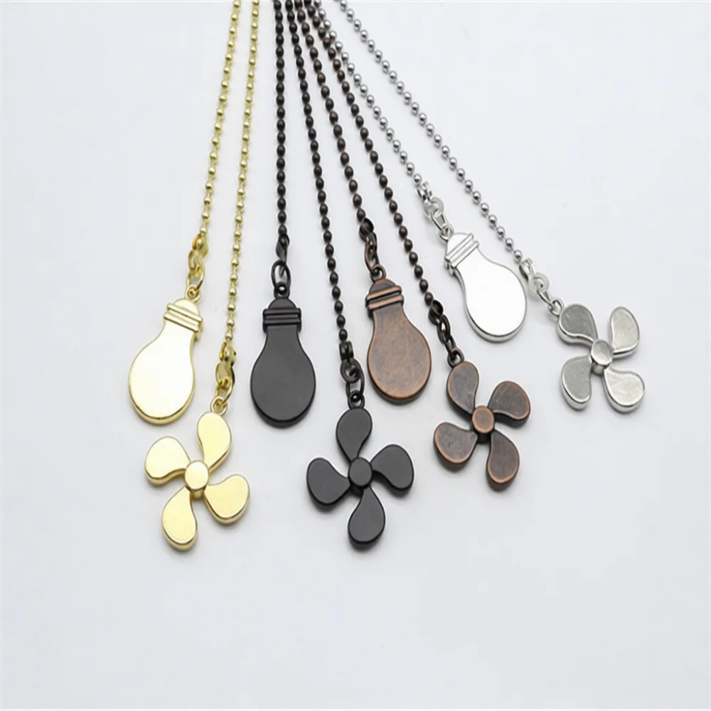 Decorative Four Leaf Metal Pull Chain Pendant For Ceiling Fan Lamp Extension Switch Connector Home Lighting Hardware