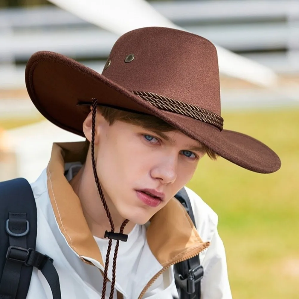 Wide Brim Western Cowboy Hat Knight Hat Climbing Hat Summer Sun Hat Sun Protection Cap Beach Cap Sunscreen Cap Woman/Female