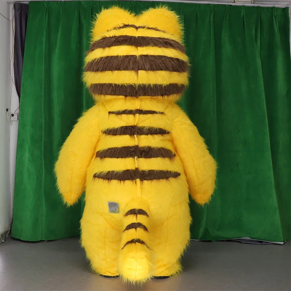 

Furry Yellow Cat Inflatable Mascot Costume Halloween Party Event Adult Role Play Christmas Inflatable outfits No Battery