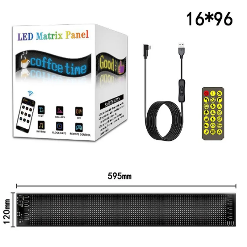 

Vehicle-Mounted Flexible Display LED Matrix Panel Wireless App Car Rear Window Flexible Display