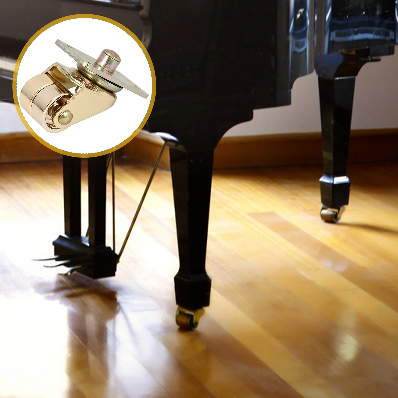 

1Set Piano Metal Caster Iron Material High Hardness Smooth Line Design for Upright Piano Movement Portable Accessory