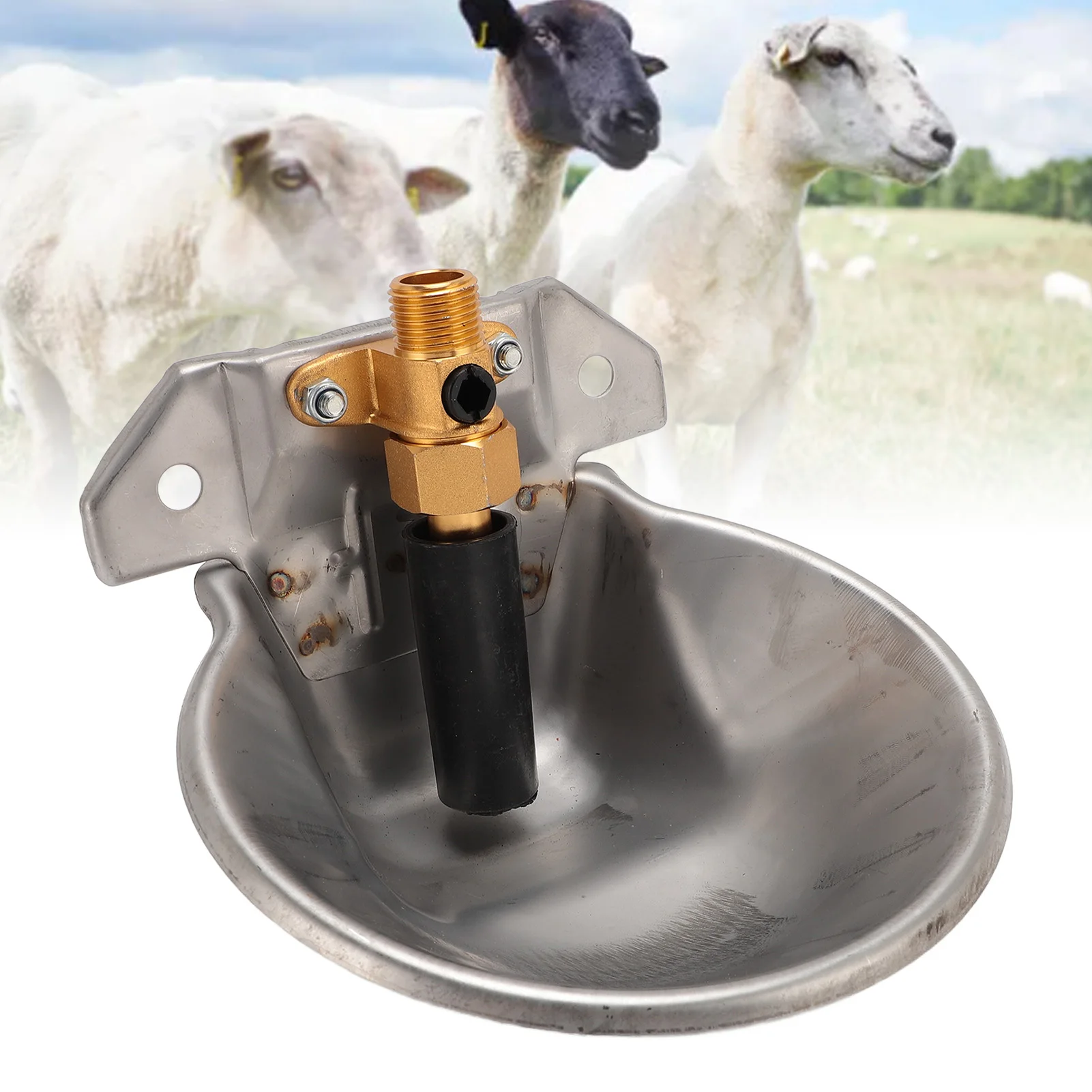

Sheep Automatic Water Drinking Bowl Stainless Steel Farm Water Troughs Goat Waterer Fountain With Valve Touch Switch