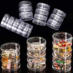 Boîte de rangement multicouche pour bijoux, rangement de maquillage, boîtes d'évaluation rondes en plastique, présentoir pour bracelet et boucle d'oreille T1 avec couvercle
