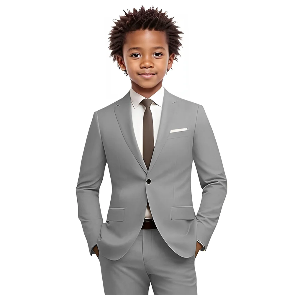 Boys Suit 2 Piece Slim Fit Jacket Pants Formal Outfit Kids Tuxedo for Boys Wedding Prom Graduation Party