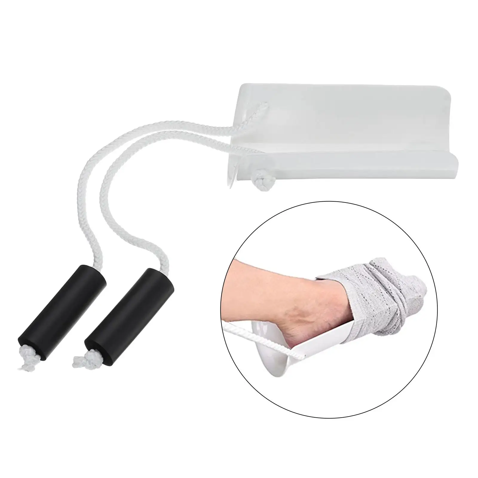 Flexible Sock Aid Device Compression Sock Helper Aids Tool with Non-Slip Foam Handles