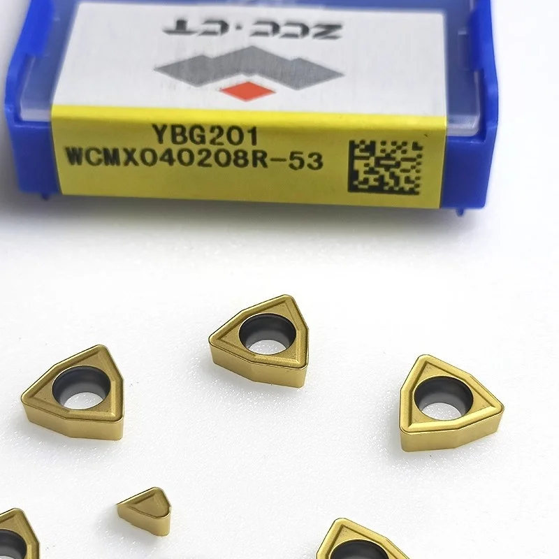 ZCC.CT WCMX040208R-53 YBG201 CNC turning tool blade carbide inserts High-Quality Precision Cutting Tools 10Pcs