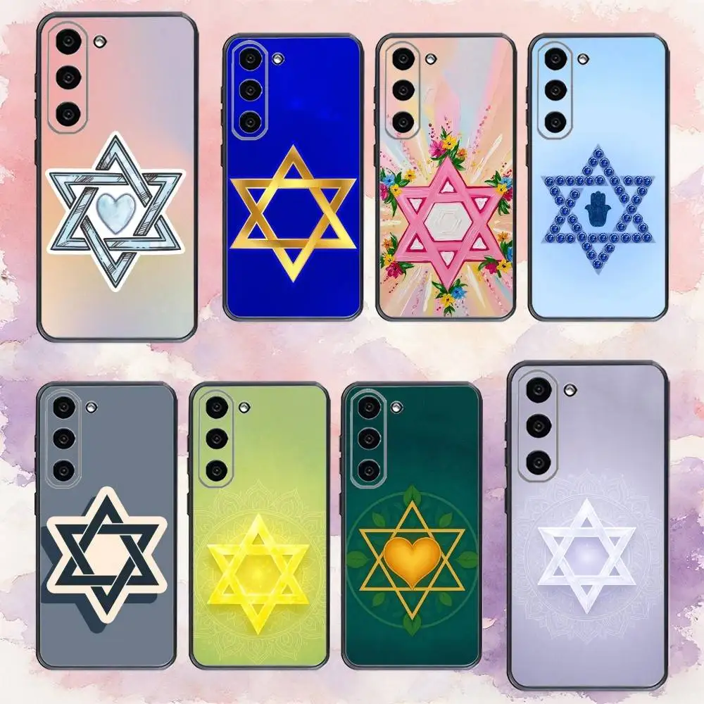 Magen David Phone Case For Samsung Galaxy A73,A72,A71,A70,A53,A52,A51,Others Soft Black Cover