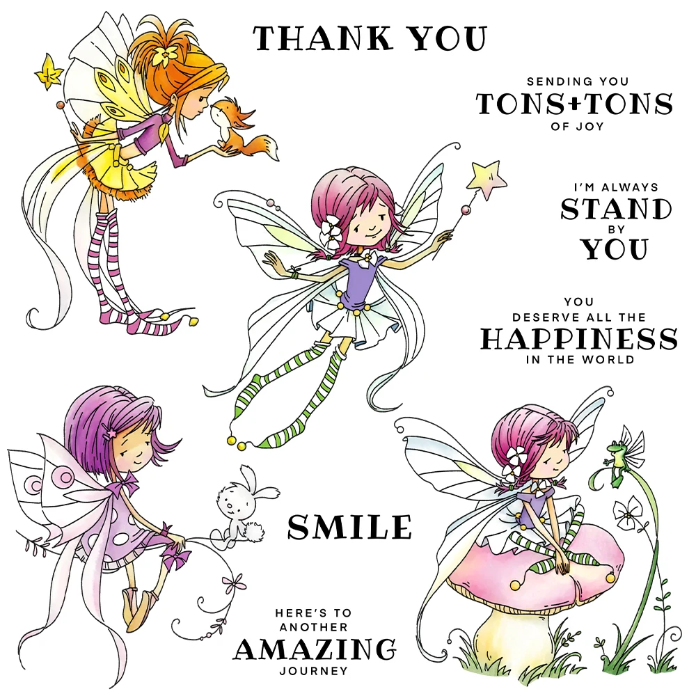 

Mangocraft Cute Flowers Fairy Cutting Dies Clear Stamp DIY Scrapbooking Metal Dies Silicone Stamp For Card Albums Crafts Decor