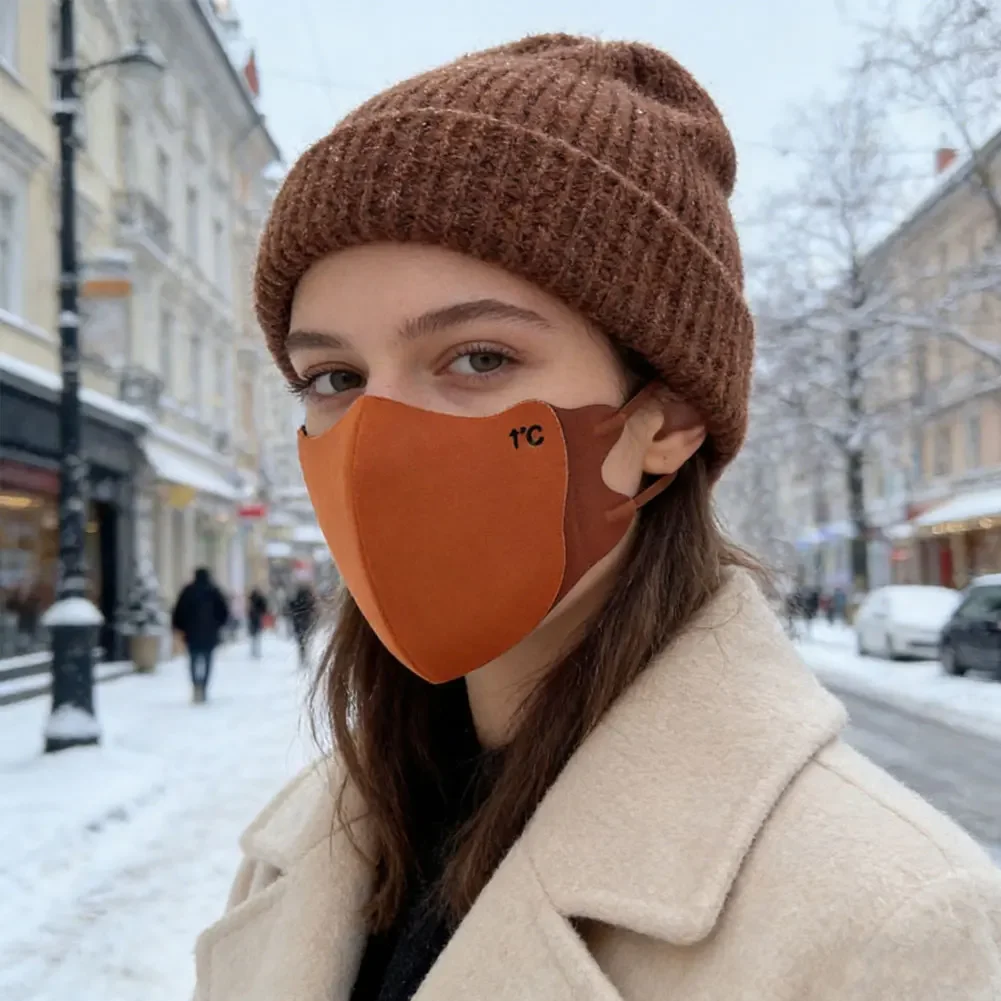 High Aesthetic Winter Face Mask for Women Adjustable Ear Loops Bicycle Riding Windproof Cold Protection Warmth Facial Covering