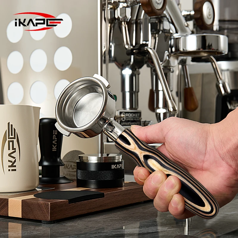 IKAPE Espresso Bottomless Portafilter for Delonghi/Barsetto/Berivlle/Lamarzocco/E61 Coffee Machine Accessories 51/54/58mm