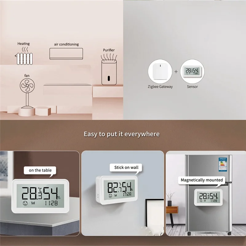 

-A15I Bluetooth Граффити Умная электроника Крытый домашний термометр Измеритель влажности Датчик Многофункциональный удобный детектор Dura