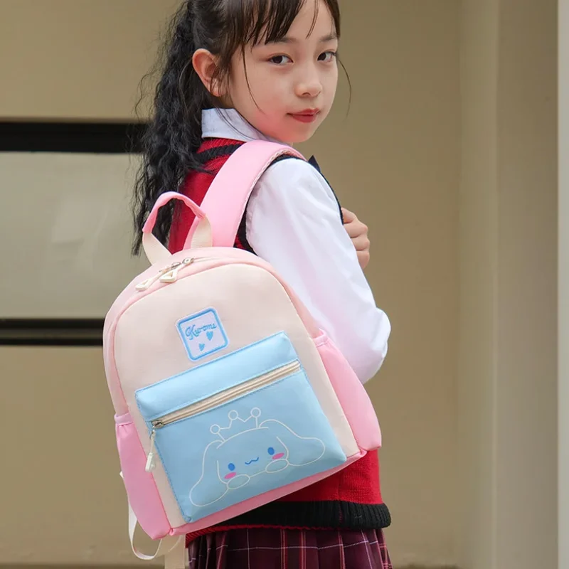 Sanrio Kulomi Color Matching Cartoon Children's School Bag Girls Cute Melody Lightweight Breathable Baby Going Out Backpack