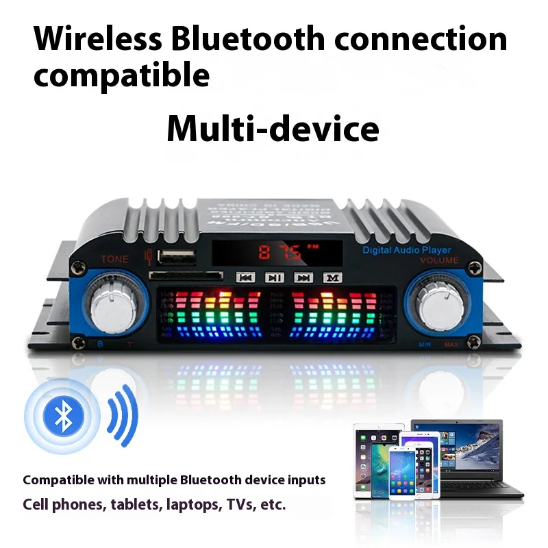 

BT-998 mini channel home car amplifier small wireless HIFI car stereo amplifier powerful music player with remote control