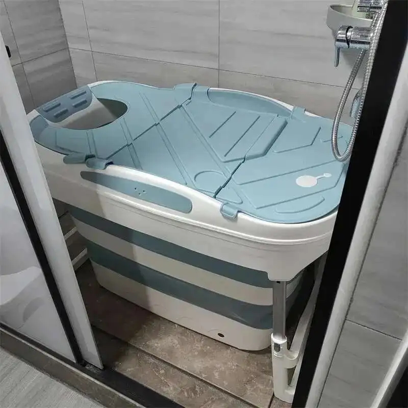 

Складная ванна для взрослых, утолщенная пластиковая ванна для ванной комнаты, гидромассажная ванна, обычная бочка для ванны с крышкой, спа для всего тела, маленькая портативная ванна