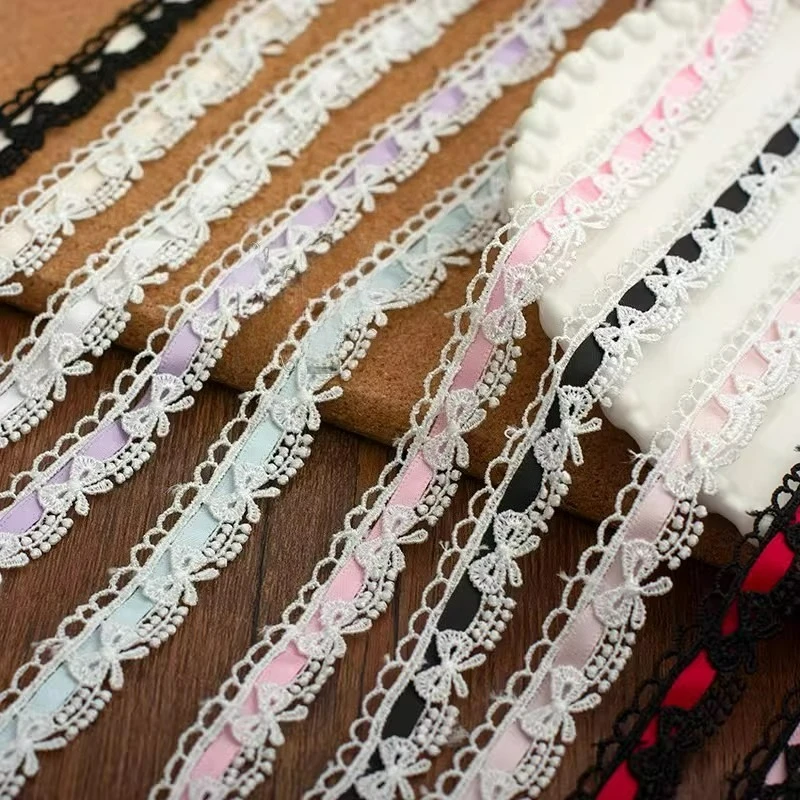 Lace Bow Decorative Lace Trim Ribbons for Crafts Party Dress Sewing Diy Supplies Handmade Fabric Gift Wrapping Trimming