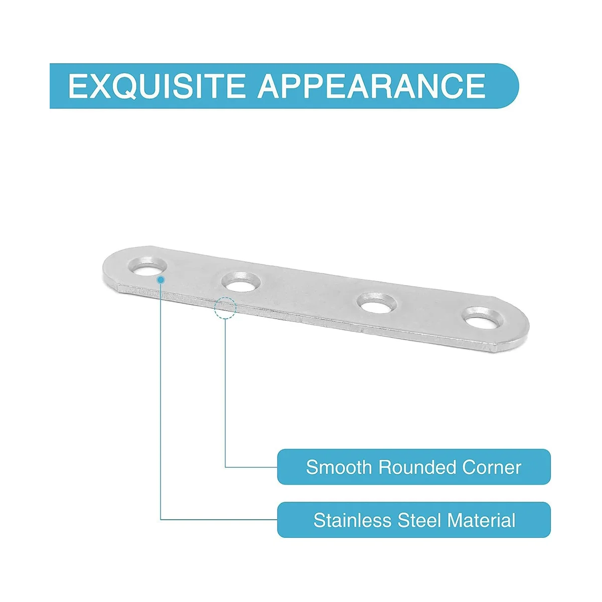 قوس مسطح من الفولاذ المقاوم للصدأ ، رمز الزاوية ، قطعة مستقيمة ، تثبيت الرف المعدني