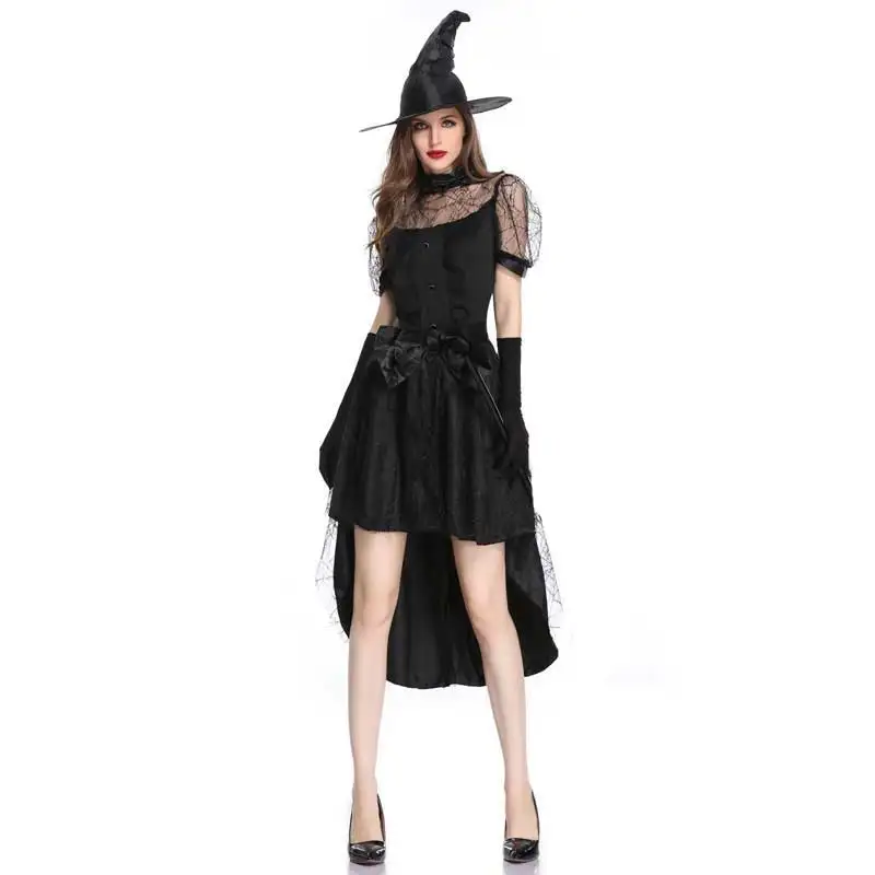 Bruxa traje feminino fantasia vestido bruxa feiticeiro cosplay roupas vestido longo para adulto mais velho meninas traje de halloween