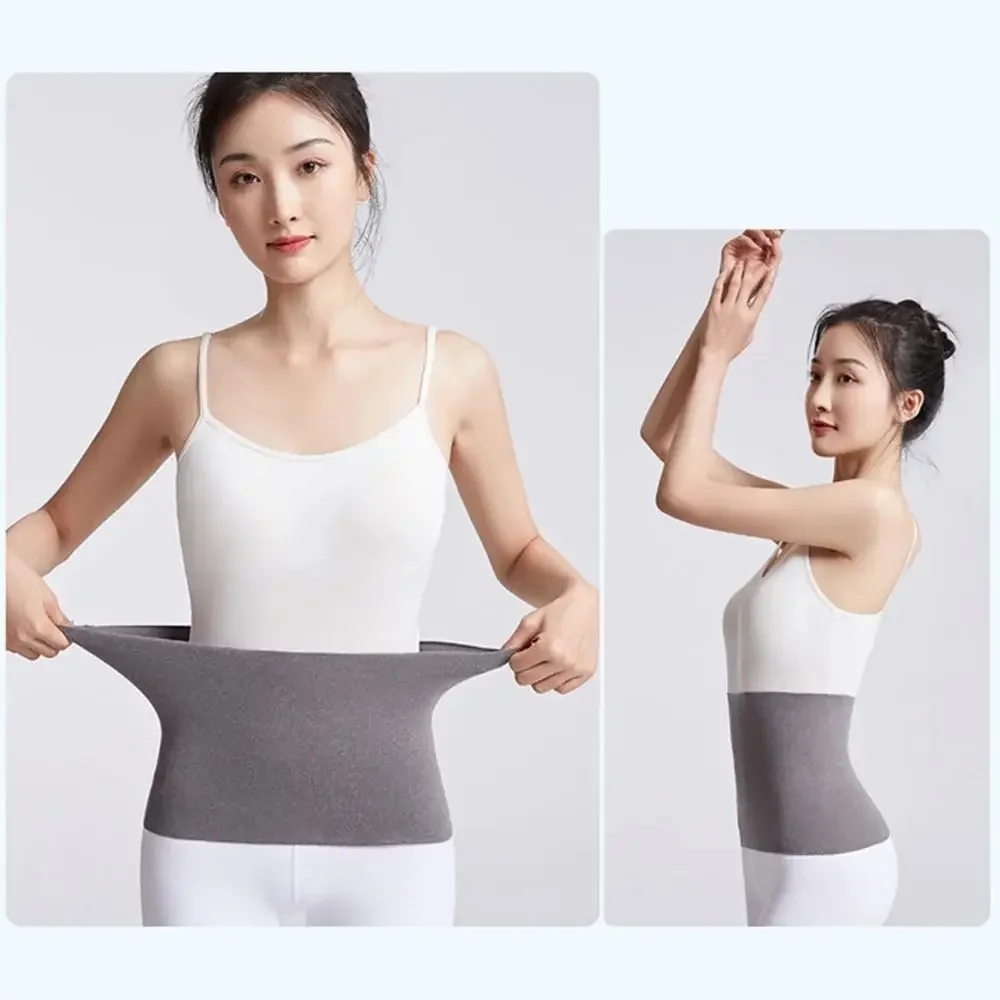 Cotton Polyester Thermal Waist Support Elastic Fleece Winter Cummerbund Cold Protection Thicken Abdomen Back Warmer Unisex