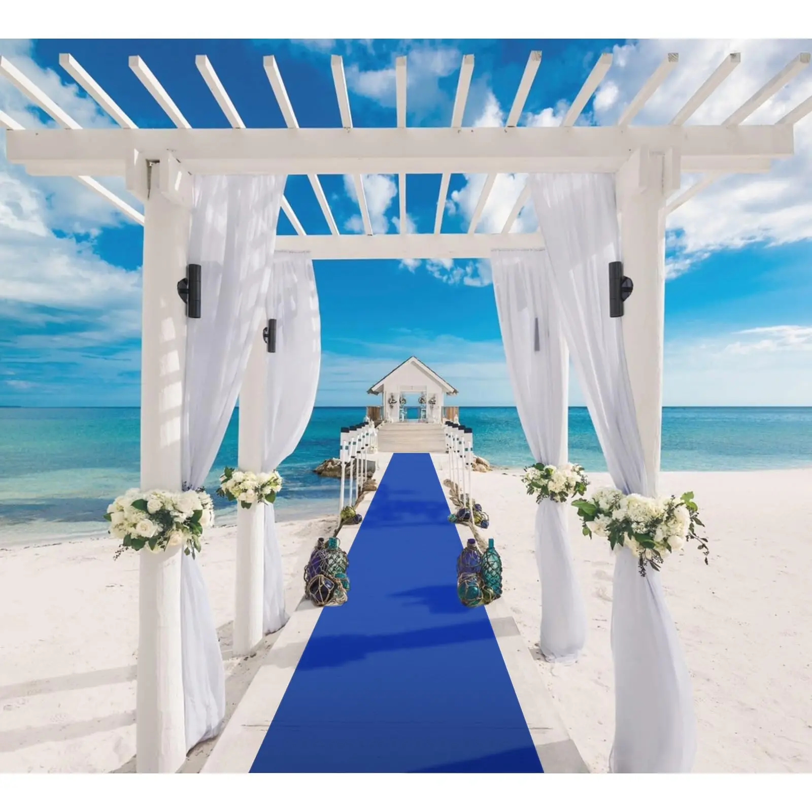 Aisle Runners Wedding Accessories Blue  Aisle Runner Carpet Rugs for Step and Repeat Display Ceremony Parties and Events Indoor