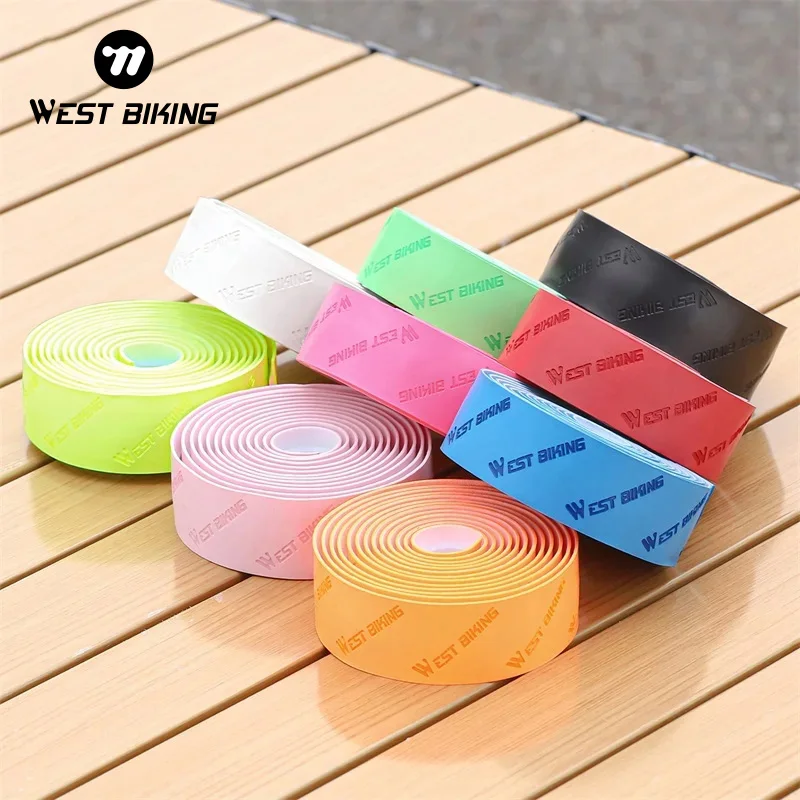 WEST BIKING 9 Colors Bicycle Handlebar EVA Tapes Self Adhesive Anti Slip Road Bike Handlebar Winding PU Cycling Bar Tapes