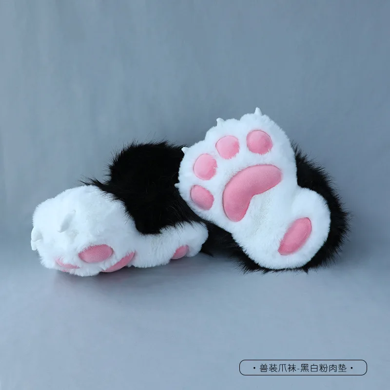 New Cute Plush Fursuit Animal Foot Sock Clothing Accessories Plush Cosplay Furry Animal Paw Shoes Cat Shoes Cat Paw Girl Shoes