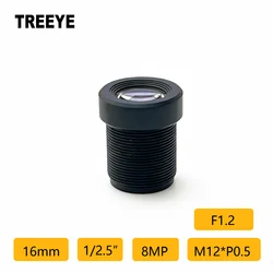 F1.2 Starlight 16mm Lens 1/2.5″ HD 4K 8Megapixel m12 Lens 8MP CCTV Lens  IP Cameras Lens  M12 For HD CCTV Surveillance Cameras